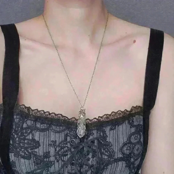 Fairy whimsical crystal  beads in handmade chainmaille silver chain necklace - Picture 5 of 9